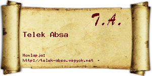 Telek Absa névjegykártya